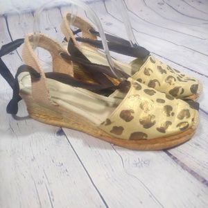 Espadrille Wedge Sandals Leopard print Size 9